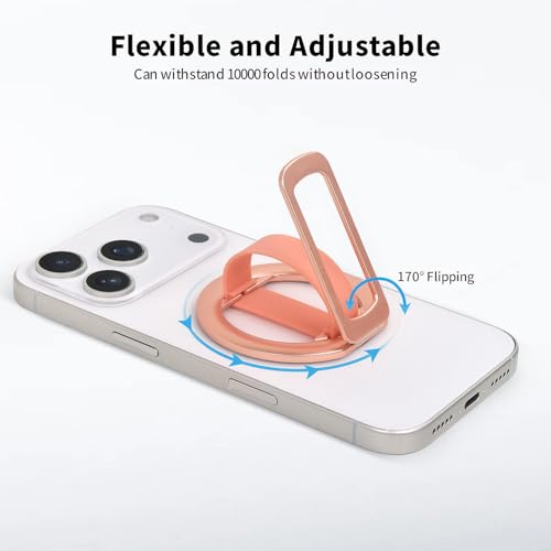 2-in-1 Magnetic Phone Grip & Stand for iPhone 15/16/17 Pro Max,Samsung Galaxy S26 Ultra, Pixel 10 – Hands-Free Holder for TikTok, Netflix, Video Calls, MagSafe Compatible (Pink) - color: Pink
