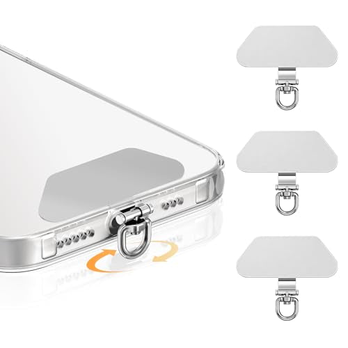 COCASES Phone Tether Tab, 360° Rotating Phone Lanyard Tab, 3 Pack, Sliver - color: Sliver*3