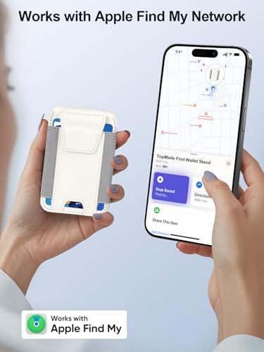 for MagSafe Wallet Works with Apple Find My, Strongest Magnetic Wallet - color: Milky White