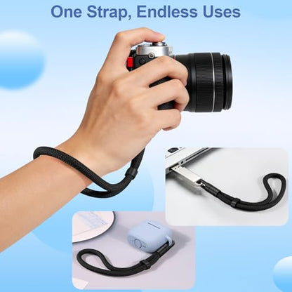 Meliya Phone Wrist Strap, 2 Pack Adjustable Cell Phone Lanyard Strap with 2 Tether Tabs for Smartphones - color: Black/Black