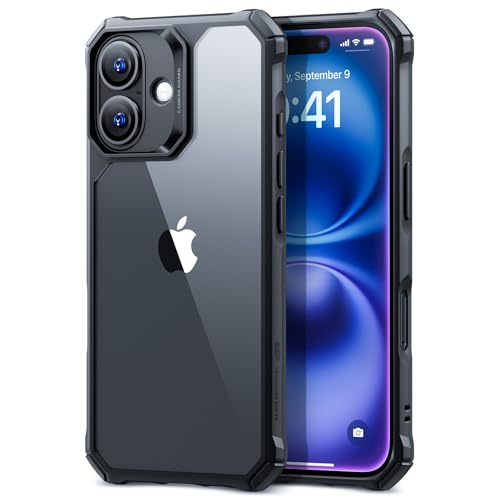 ESR for iPhone 16 Case, Military-Grade Protection with Shock-Absorbing Corners, Scratch-Resistant and Anti-Yellowing Acrylic Back, Slim Protective Phone Case, Air-Armor Series, Clear Black - color: Clear Black