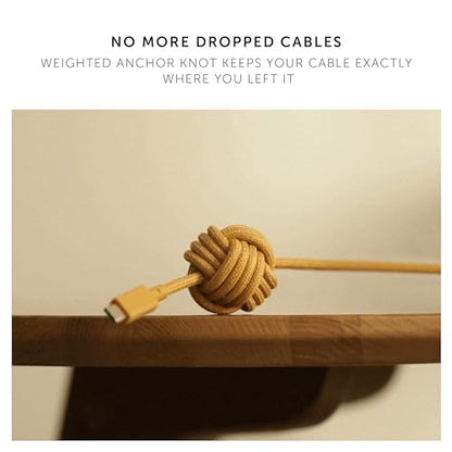 Native Union Anchor Cable 240W – 10ft Reinforced Braided USB-C to USB-C Power Delivery 3.1 Charging Cable with Weighted Knot – for iPhone 17 Pro Max/17e, MacBook Pro 14"/16" M5, Air M5, Neo (Kraft) - color: Kraft