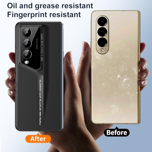 Smartphone Flip Cover for Samsung Galaxy Z Fold 4 Case with Built-in Screen Protector, Ultra Slim, Shockproof, Anti-Scratches, Hard PC Protective Phone Case for Galaxy Z Fold 4(Black) - color: Black