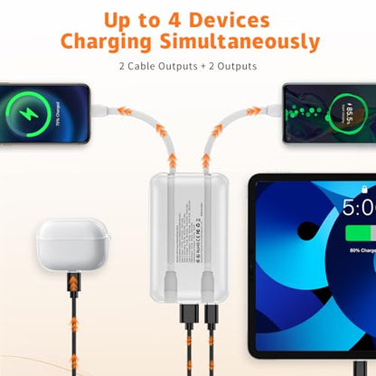 2 Pack 10000mAh 22.5W Fast Charging Power Bank, White & Black - color: Black&White