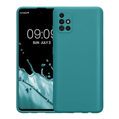 kwmobile Case Compatible with Samsung Galaxy A51 Case - Protective Slim TPU Phone Cover - Soft Matte Finish - Teal Matte - color: teal matte, size: Galaxy A51