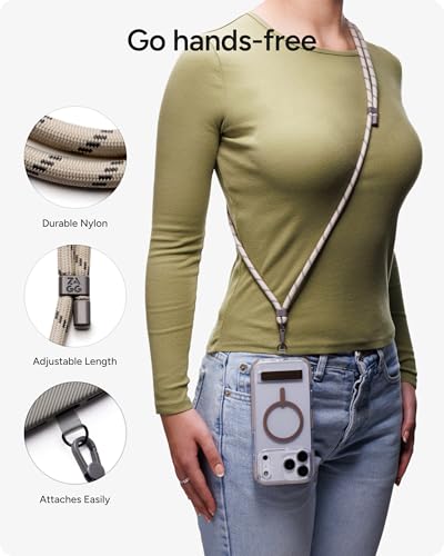 ZAGG Crossbody Lanyard for Phone Cases with Lanyard Attach Points - color: Sandstone Beige