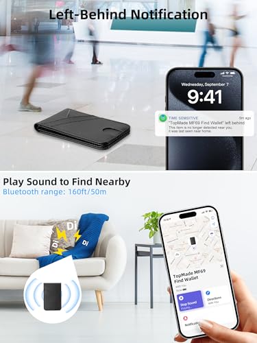 for Magsafe Wallet Stand Tracker (iOS Only) Magnetic Card Holder Finder - color: Carbon Fiber Find My