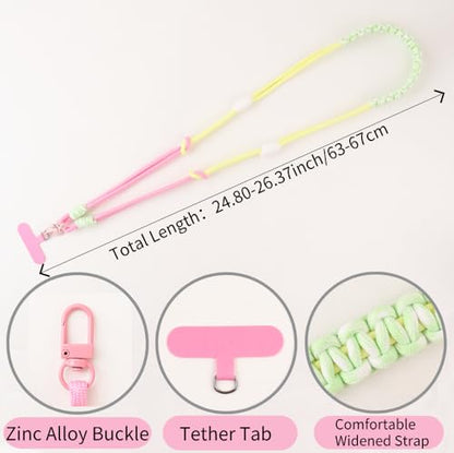 Braided Universal Phone Lanyard, Crossbody Strap Cell Phone Neck Strap with Tether Tab for Outdoor (Style 1)