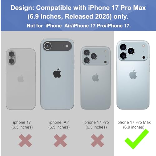 for iPhone 17 Pro Max Stand Case, Belt Clip, Screen Protector-Black | Swivel Kickstand Holder Holster, Camera Lens Protector, Slim Shell Shell Pouch Full Body Protective, Shockproof Phone Cover - size: iPhone 17 Pro Max
