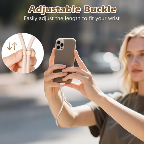 MoKo Phone Wrist Strap Anti-theft, Adjustable Phone Wrist Lanyard - color: Black+camel