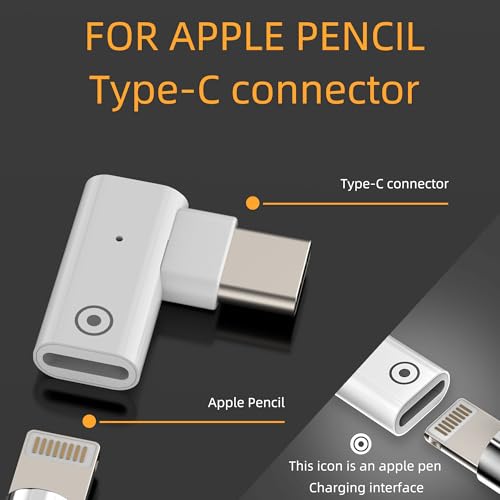 Lightning to USB C Adapter (2pack) Pencil Lighting Female Charger Plug Adaptor for Ipad Pro 10th Generation 1st Gen Pen Cable Male Port Compatible for iPhone Mfi Certified Converter