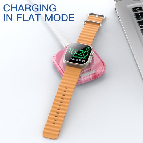 for Apple Watch Charger Stand, Magnetic Fast Charging Dock Portable Design - color: Marble Pink