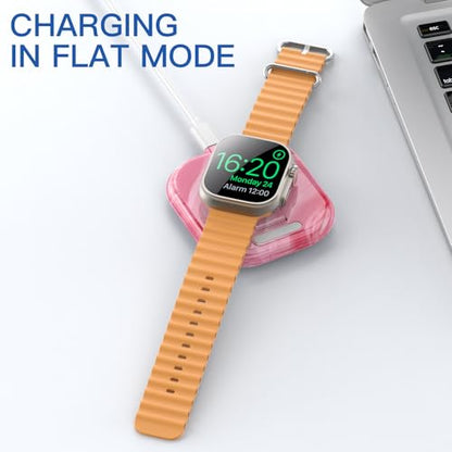 for Apple Watch Charger Stand, Magnetic Fast Charging Dock Portable Design - color: Marble Pink
