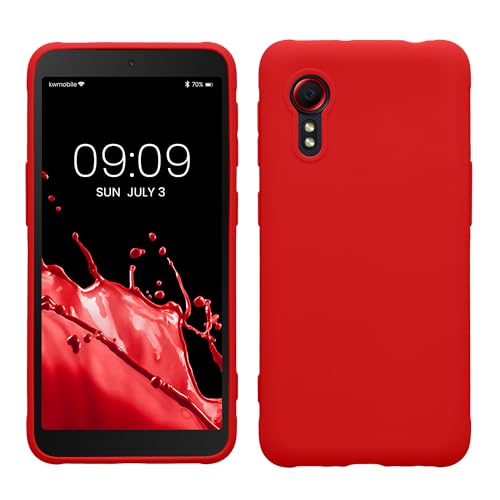 kwmobile Case Compatible with Samsung Galaxy Xcover 5 Case - Soft Slim Protective TPU Silicone Cover - Classic Red - color: Classic Red