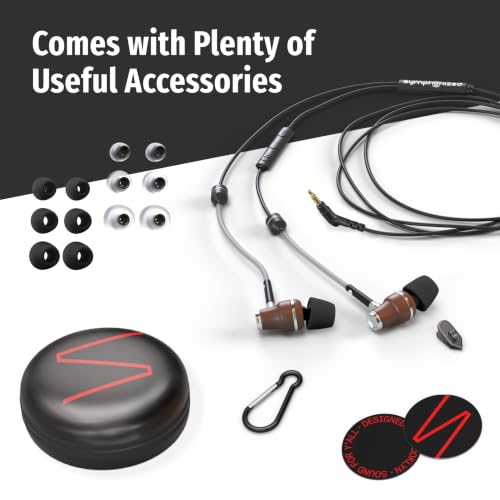 Symphonized Wooden Air Tube Headphones EMF Free with Microphone (Aux 3.5mm) - style: 3.5mm Aux