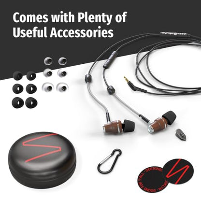 Symphonized Wooden Air Tube Headphones EMF Free with Microphone (Aux 3.5mm) - style: 3.5mm Aux