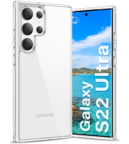Vakoo Case for Samsung Galaxy S22 Ultra 5G | Clear Anti-Yellowing, Hard Back, Military-Grade Drop Protection, Supports Wireless Charging - Transparent - color: Transparent, size: S22 Ultra