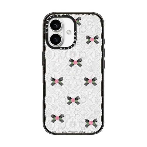 CASETiFY for iPhone 16 Case - Impact | Slim Fit | 8.2 ft. 4X Military Grade Drop Protection | Floral Bow Sweetie | Black - color: Floral Bow Sweetie, size: Iphone 16 (6.1")