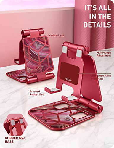 i-Blason Cell Phone Stand for Desk, Phone Holder fits All Phones, Red - color: Red