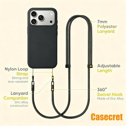 Phone Lanyard Phone Strap Crossbody Compatible with iPhone 17/Air/Pro/Max All Phone Cases with 2 Charms Dual Holes 1 TPU Tab 360° Hook Adjustable Hands-Free Shoulder Neck Camera Strap Anti Theft Beige - color: A-beige