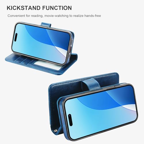 Bocasal for MagSafe Wallet Case Card Holder for iPhone 16, Blue - color: Blue for MagSafe