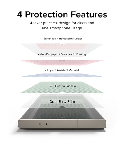 Ringke for Samsung Galaxy S24 Ultra Screen Protector [Dual Easy, 2 Pack]