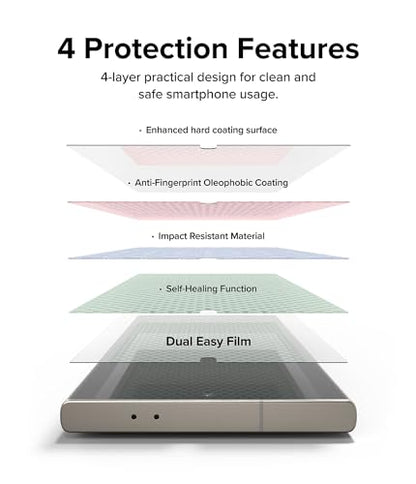 Ringke for Samsung Galaxy S24 Ultra Screen Protector [Dual Easy, 2 Pack]