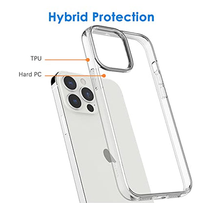 JETech Case for iPhone 13 Pro 6.1-Inch, Non-Yellowing Shockproof Phone Bumper Cover, Anti-Scratch Clear Back (Clear) - color: Clear