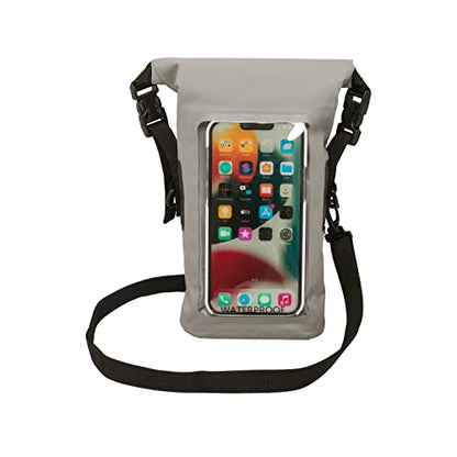geckobrands Waterproof Phone Tote with 2L Dry Bag and Adjustable Strap – Protect Your Phone and Valuables While on The Go Grey - color: Grey