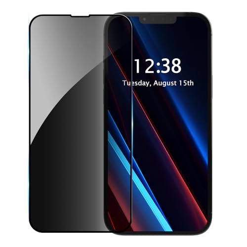 1 Pack Privacy Screen Protector Compatible with iPhone 13 Mini,HD Black 9H Hardness,Coverage Anti Spy Private Tempered Glass - color: 1 Pack, size: iPhone 13 Mini