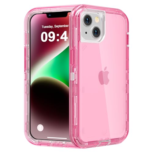 Follaroma for iPhone 13 Case, Heavy Duty Shockproof Protection Phone Cases, Anti-Drop, Dual Layer Transparent Protective Cover Compatible with iPhone 13, 6.1 inch, Crystal Pink - color: Pink, size: iPhone 13 6.1’