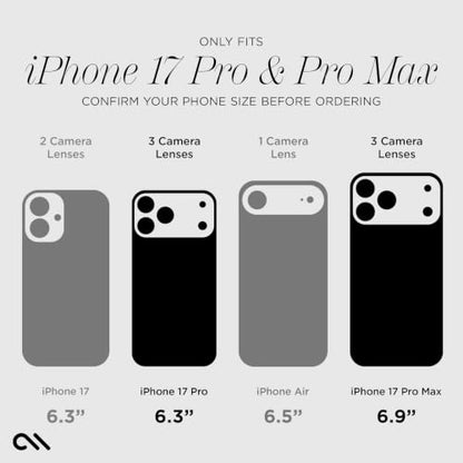 Case-Mate iPhone 17 Pro Max/iPhone 17 Pro Camera Lens Protector - Black - color: Black - Pro/Pro Max, style: iPhone 17 Pro Max / iPhone 17 Pro