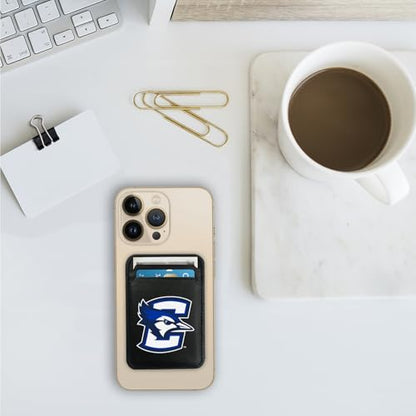 OTM Essentials Creighton University Faux Leather Phone Wallet Sleeves, Sleek Magnetic Phone Wallet Case, Lightweight Accessories, Compatible with Apple iPhone 12 or Up, Classic - color: Creighton University, style: Faux Leather