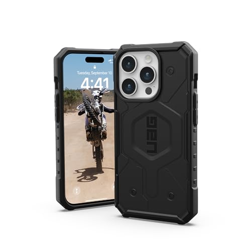 URBAN ARMOR GEAR UAG Case [Update Ver] Compatible with iPhone 15 Pro Case 6.1" Pathfinder Black Built-in Magnet Compatible with MagSafe Charging Rugged Military Grade Dropproof Protective Cover - color: Black