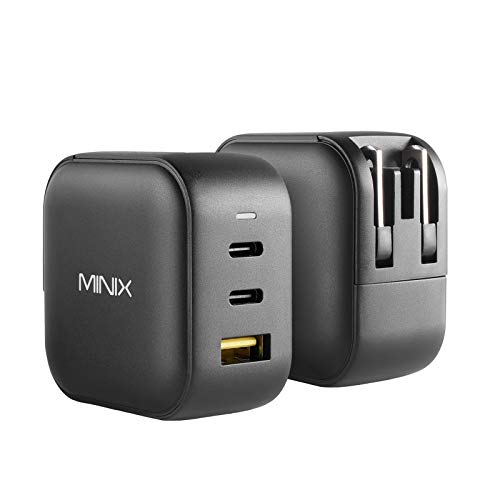 MINIX P1 66W Turbo 3-Port GaN Travel Wall Charger USB C Fast Power Adapter