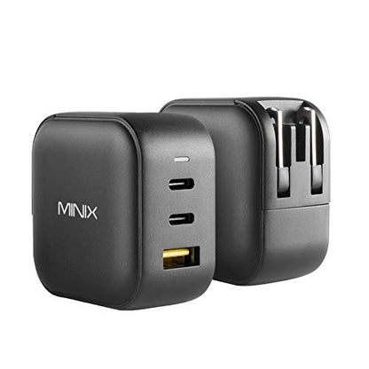 MINIX P1 66W Turbo 3-Port GaN Travel Wall Charger USB C Fast Power Adapter