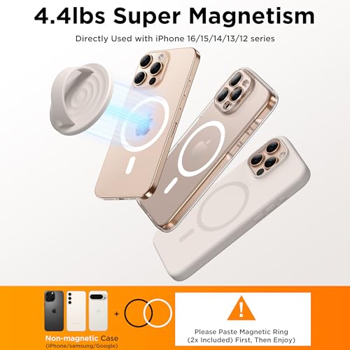 Magnetic Phone Grip for MagSafe, Silicone Ring Grip, Stone - color: Stone