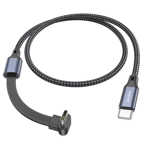 90 Degree USB C Cable 1FT, 60W Right Angle USB C Cable (Flat) - size: 1FT