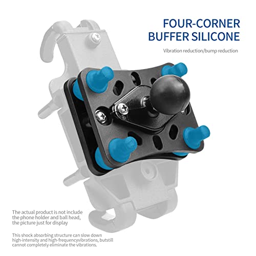 Motorcycle Phone Mount with Shock Absorber | Vibration Dampener for ATV/UTV/Off - Road Motorcycle | Universal Phone Holder Bracket, Black