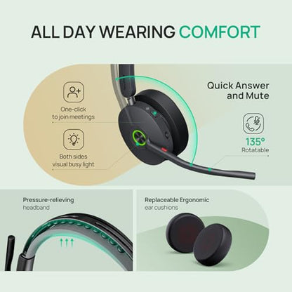 Yealink WH68 Workstation DECT Wireless Headset with 4" Touch Screen, 4 Mic Hybrid ANC, 606ft Range, All in One Workstation with Speaker, 3X USB Hub Office Headset for Desk Phone, Computer, Cellphone
