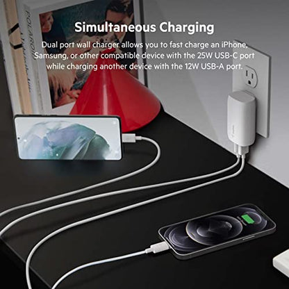 Belkin 37W USB C and USB A Charger Block, PPS Fast Charging - style: Dual USB-C & A Port