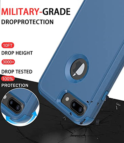 Diverbox for iPhone 8 Plus & 7 Plus Case - Shockproof, Dropproof, Dust-Proof Heavy Duty Protection - Blue - color: Blue