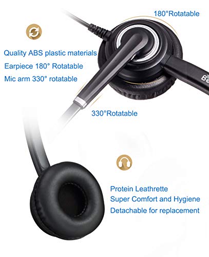 MAIRDI Cell Phone Headset with Microphone Noise Canceling, PC Laptop Headset 3.5mm Jack for Office Work, Phone Headset for iPhone Computer Samsung Androids Tablets Skype Teams Video Conference