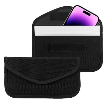 Faraday Bags for Car Keys and Cell Phone, RFID Signal Blocking Key Pouch Wallet Anti-Tracking Anti Theft Car Protection Signal Jammer WiFi GSM LTE NFC RFID GPS Blocker - color: 1 Packs - 8" * 4" Upgraded