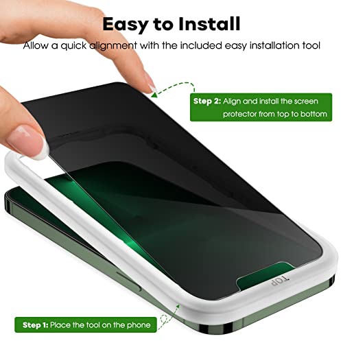JETech Privacy Screen Protector for iPhone 13 Pro, 2+2 Pack - size: iPhone 13 Pro