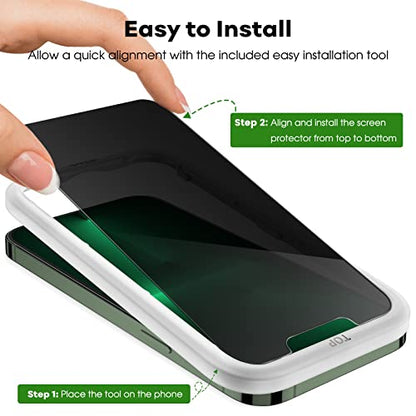JETech Privacy Screen Protector for iPhone 13 Pro, 2+2 Pack - size: iPhone 13 Pro