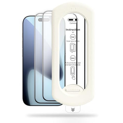 3 Pack Tempered Glass Screen Protector for iPhone 17 air with Auto-Alignment Kit, Auto Dust, 9H+ Military Grade Shatterproof, Glass Film, HD Clear, Case Friendly