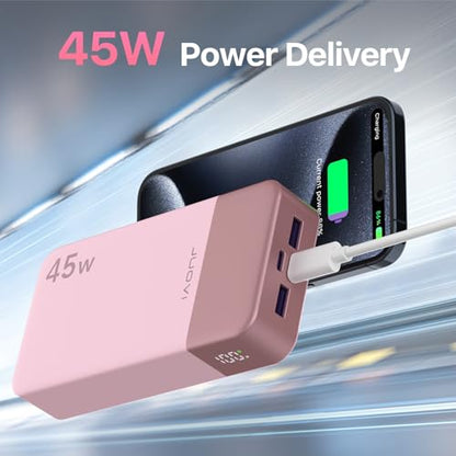 JUOVI Power Bank 45W 20000mAh Portable Charger - color: Pink