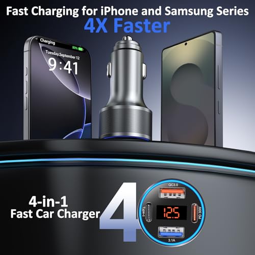 USB C Car Charger 3 Pack, Bangfun 65W Super Fast Charging Car Phone Charger - color: Gray, size: 3-Pack