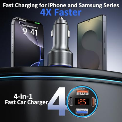 USB C Car Charger 3 Pack, Bangfun 65W Super Fast Charging Car Phone Charger - color: Gray, size: 3-Pack